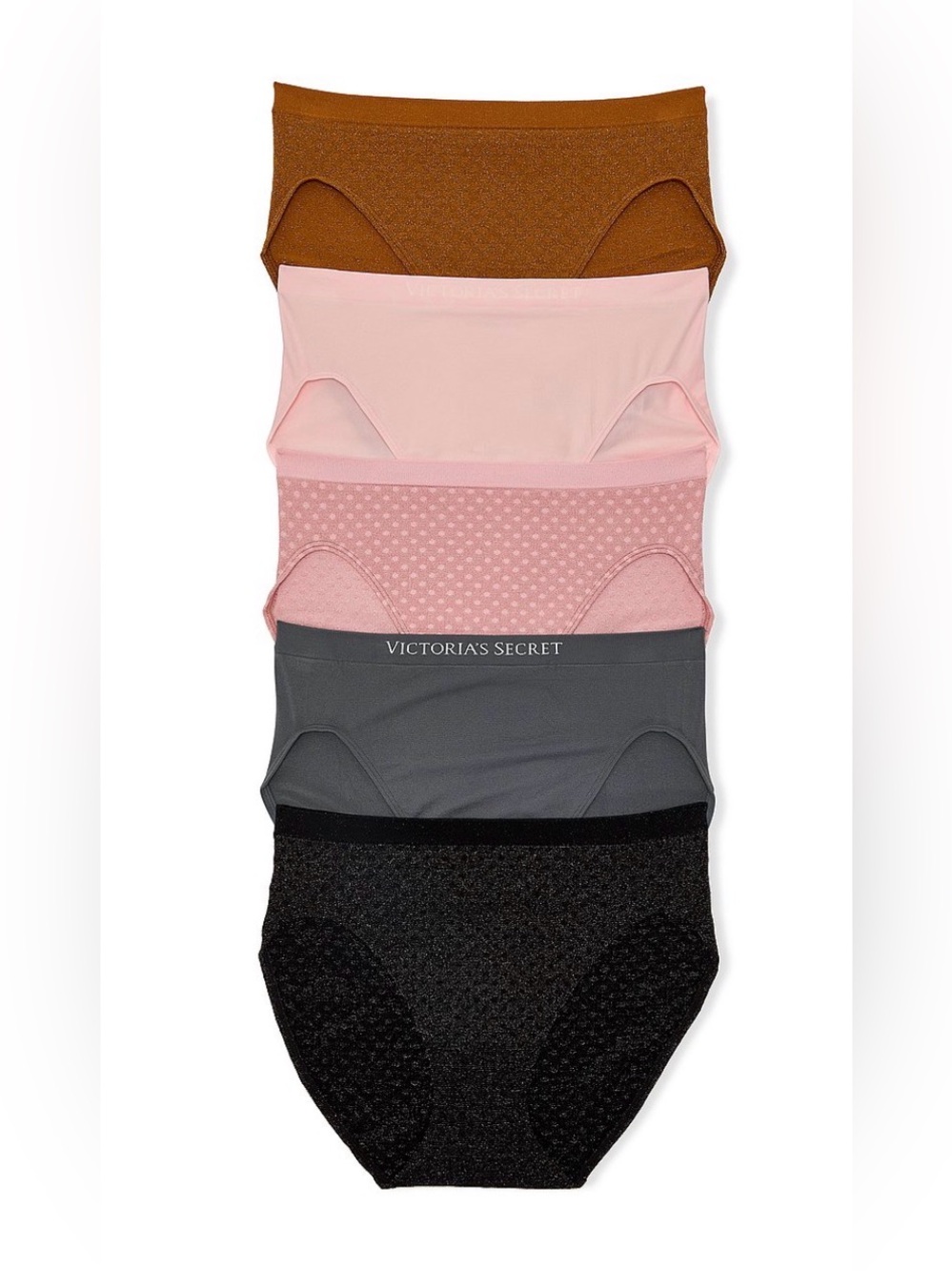PINK Victoria's Secret 5-Pack Seamless High-Leg Brief Panty- New